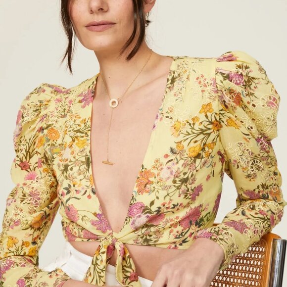 Hemant & Nandita  Lyla Floral Crop Top - Picture 3 of 10